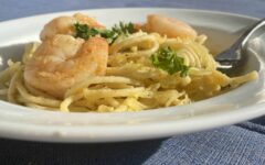 Shrimp with Cacio e pepe